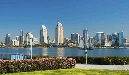 San Diego Skyline with All Roadside Towing