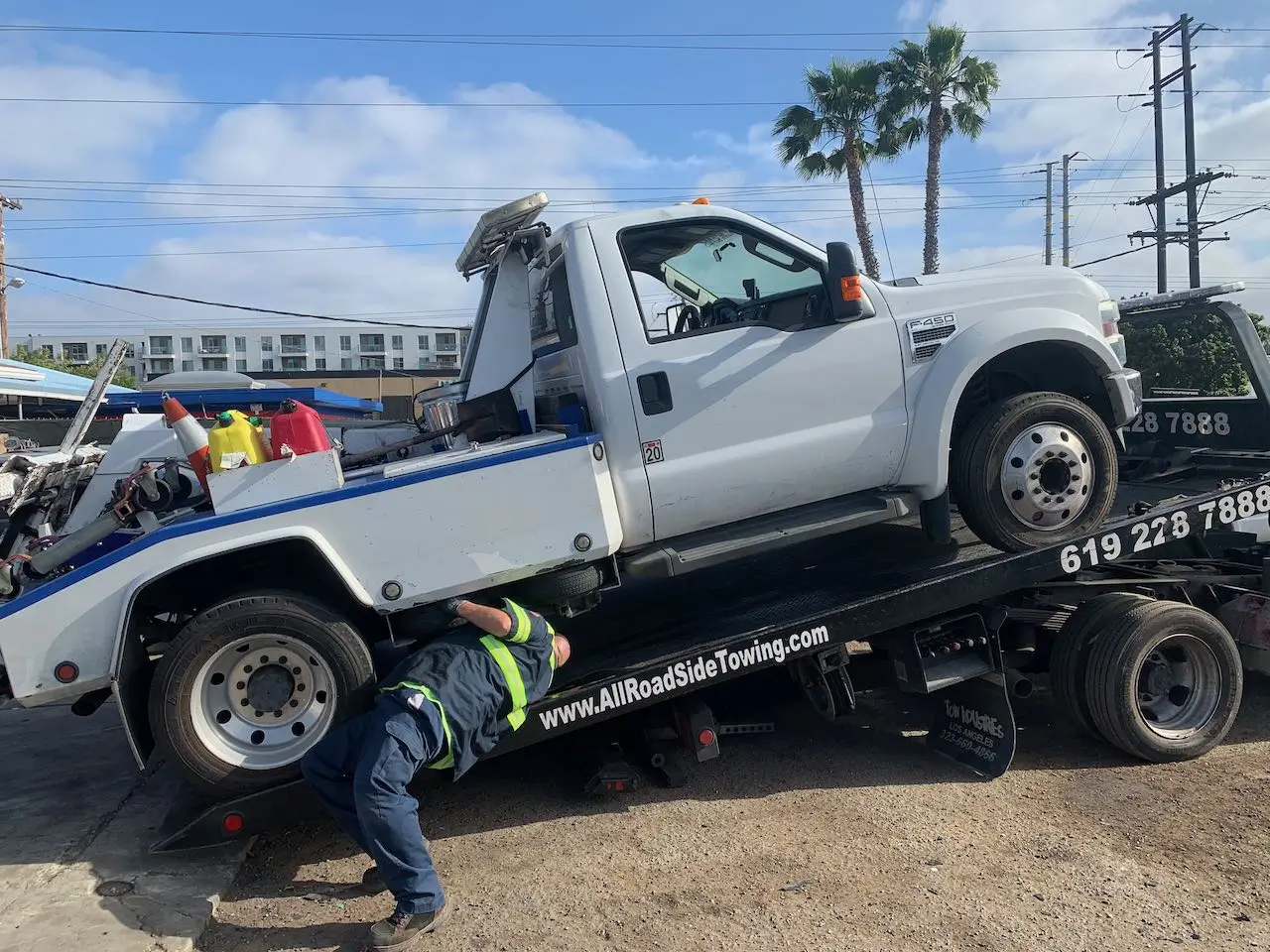 Loading a tow truck onto a tow truck