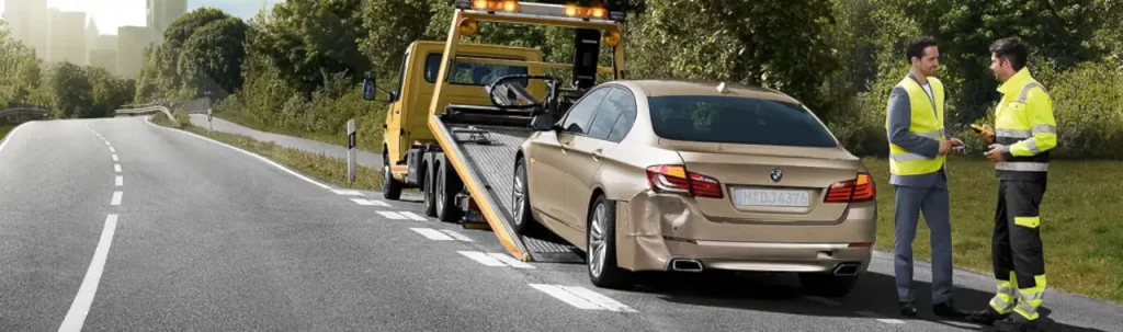 Towing Privacy Policy & How to get Roadside Service San Diego to provide support? BMW being loaded onto a flatbed