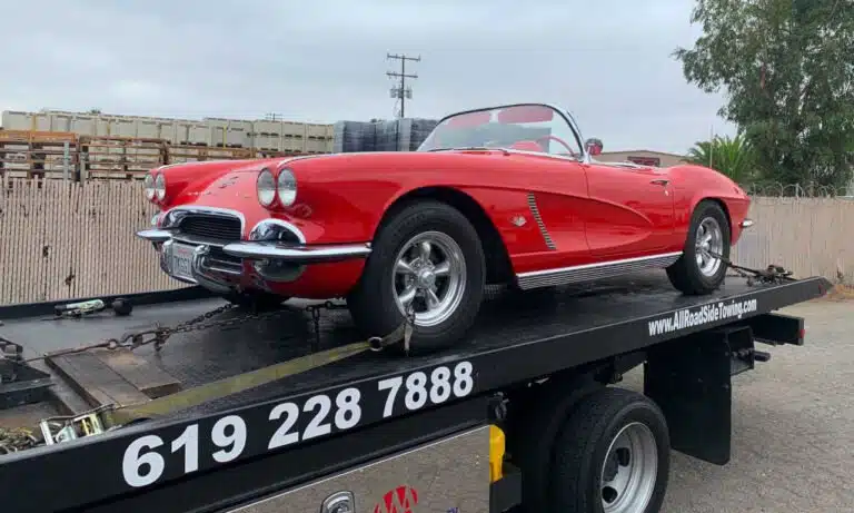 Red Corvette - All Roadside Towing Homepage