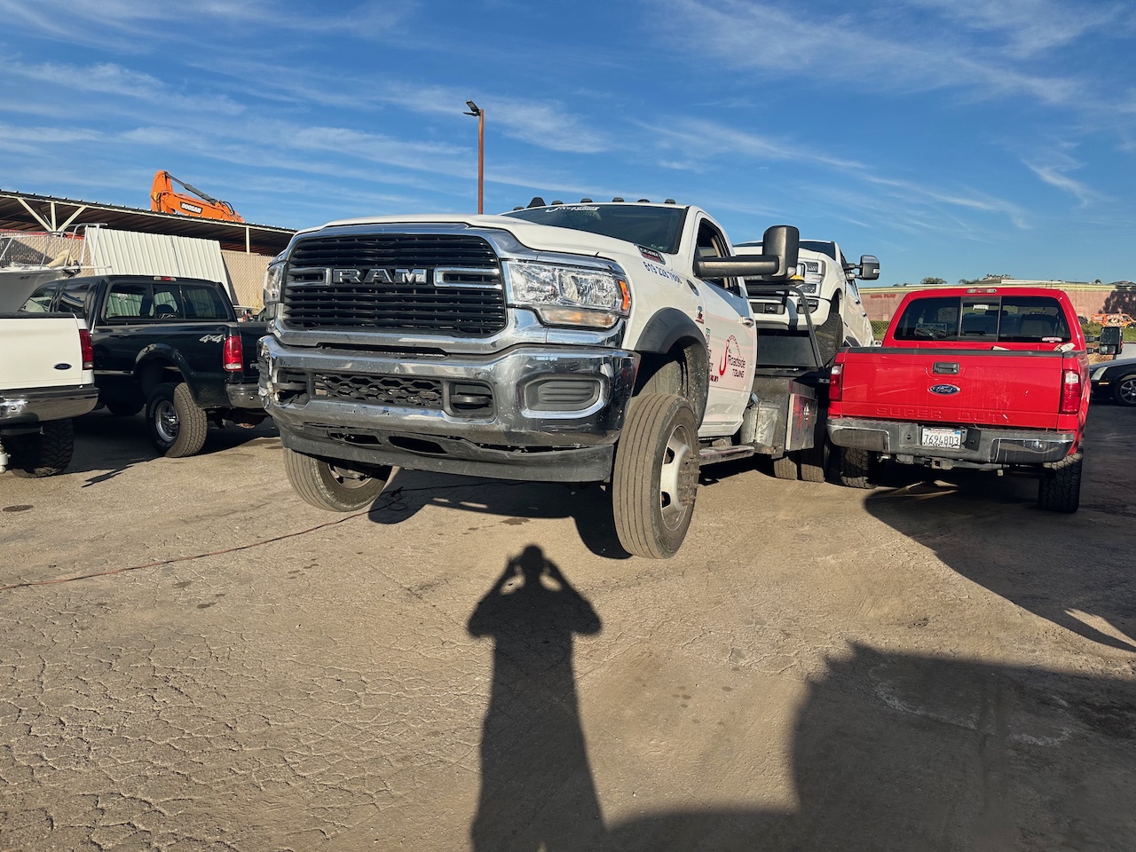 Ram 5500 gets lift off... front end lifts. up as heavy load comes off the flatbed