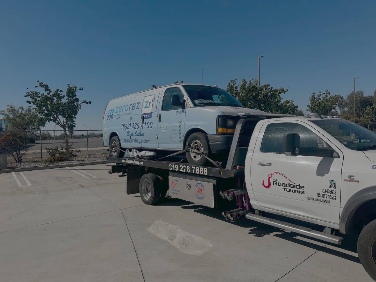 Zerorez carpet cleaning relies on All Roadside Towing to keep their fleet going.